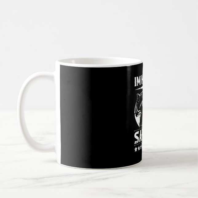 Mens i'm a hooked on salmon fishing performance  coffee mug (Left)