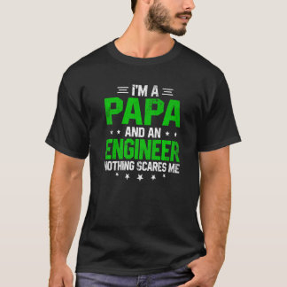 Mens I'm A Papa And Engineer Retro  Men Dad Father T-Shirt
