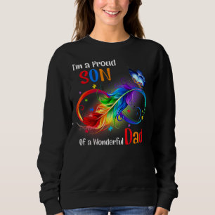 Mens I'm A Proud Son Of A Wonderful Dad  Autism Aw Sweatshirt