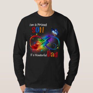Mens I'm A Proud Son Of A Wonderful Dad Autism Aw T-Shirt