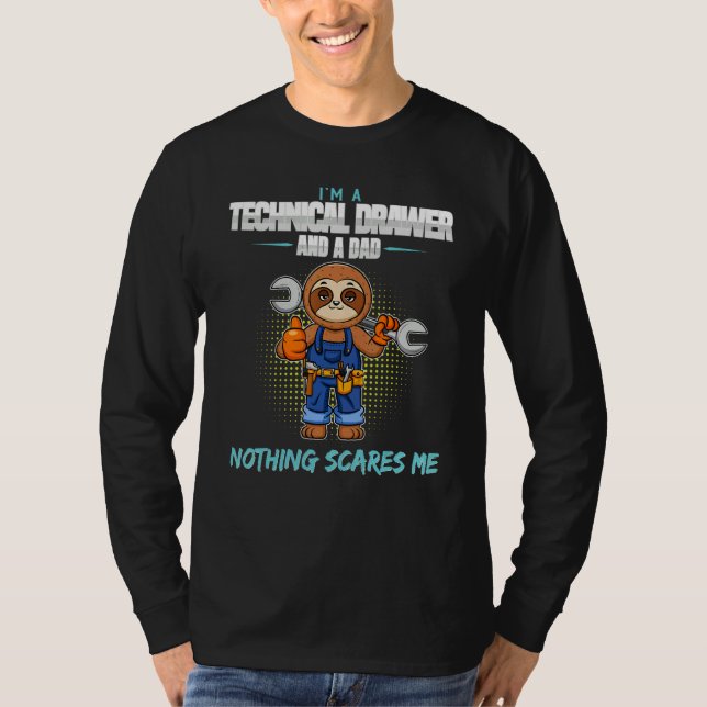 Mens I'm A Technical Drawer And A Dad Nothing Scar T-Shirt (Front)