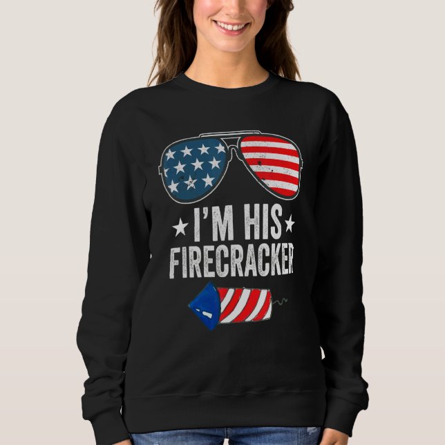 Mens I'm His Firecracker Cute 4th Of July Matching Sweatshirt (Front)