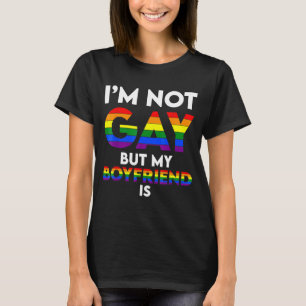 Mens I'm Not Gay But My Boyfriend Is Gay Couple G T-Shirt