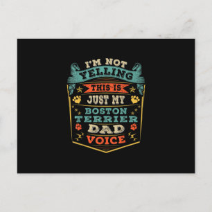 Mens Im Not Yelling Boston Terrier Christmas Dad Postcard