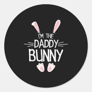 Mens Im The Dad Bunny Shirt Men Cute Matching Fami Classic Round Sticker