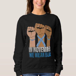 Mens In November We Wear Blue T1d Diabetes Awarene Sweatshirt