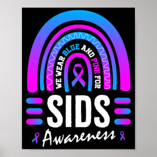 Mens In October Wear Pink Blue For Sids Awareness Poster