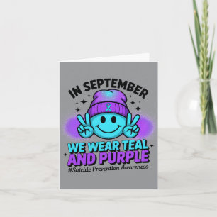 Mens In September Wear Teal And Purple Prevention Card
