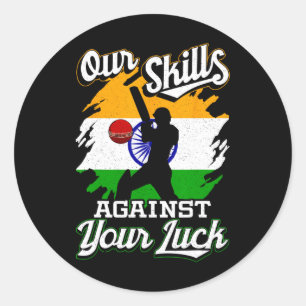 Mens India Cricket Team Indian Test Match Jersey K Classic Round Sticker