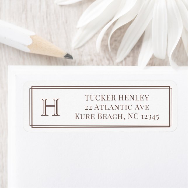 Men's Initial Dark Brown Office Stationery (Insitu)