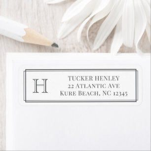 Men's Initial Dark Grey & White Office Stationery