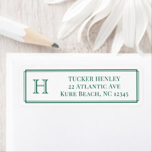 Men's Initial Hunter Green Office Stationery