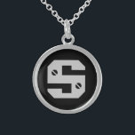 Men's Initial Sterling Silver Necklace<br><div class="desc">A personalised pendant for the men,  masculine diamond plate text</div>