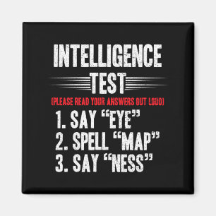 Mens Intelligence Test Say Eye M A P Ness Joke Magnet