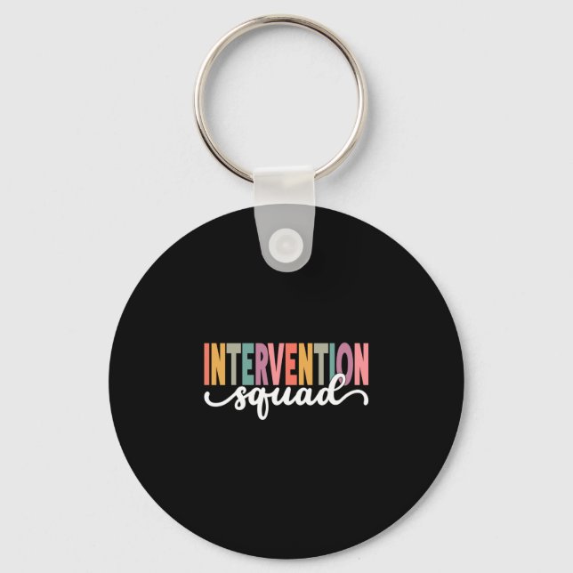 Mens intervention teacher school squad key ring (Front)