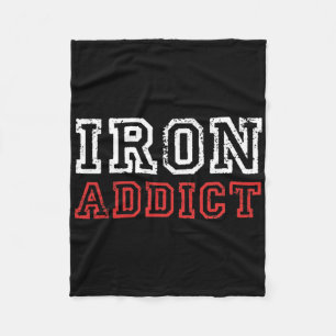 Mens Iron Addict Gym Workout Fitness Bodybuilding  Fleece Blanket