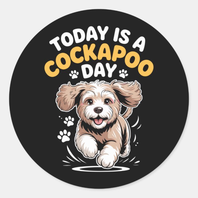 Mens Is A Apoo Day Fun Cute Dog Breed Pet Owner Classic Round Sticker (Front)