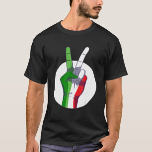 Mens Italian Flag peace sign  Victory Sign Nationa T-Shirt