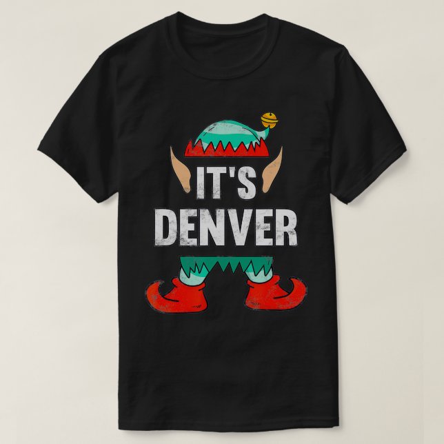 Mens It's Denver Elf Personalised First Name  T-Shirt (Design Front)
