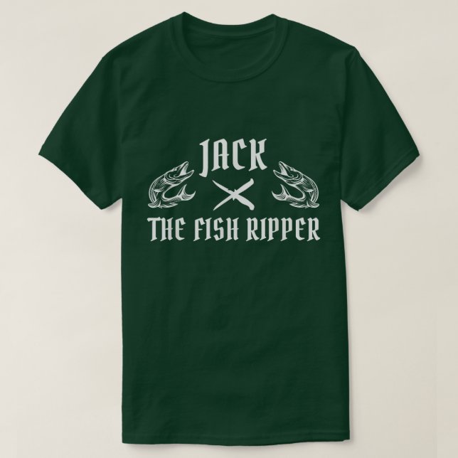 Mens Jack The Fish Ripper Fisherman Gear Angler Fu T-Shirt (Design Front)