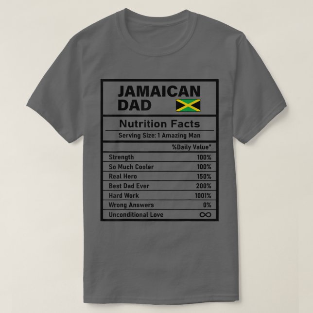 Mens Jamaican Dad Nutrition Facts Father's Day Nat T-Shirt (Design Front)