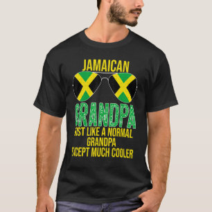 Mens Jamaican Grandpa Jamaica Flag Sunglasses Fath T-Shirt