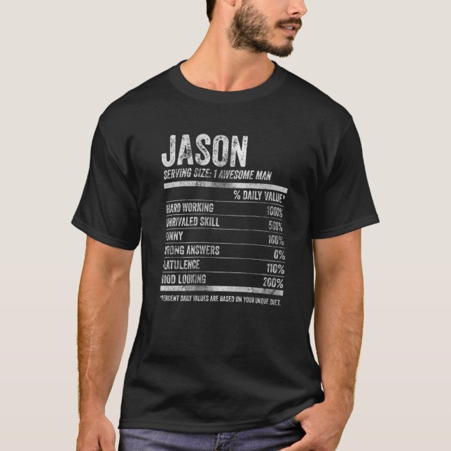Mens Jason Nutrition Personalised Name Funny Name T-Shirt (Front)