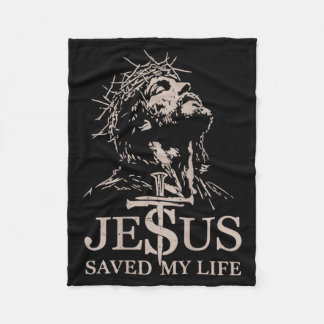 Mens Jesus Christ Saved Life Christian Grave Fleece Blanket