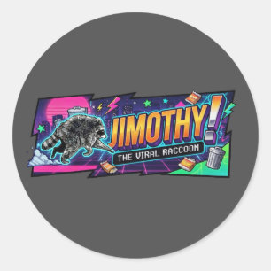 Men's Jimothy Racoon T-Shirt Classic Round Sticker