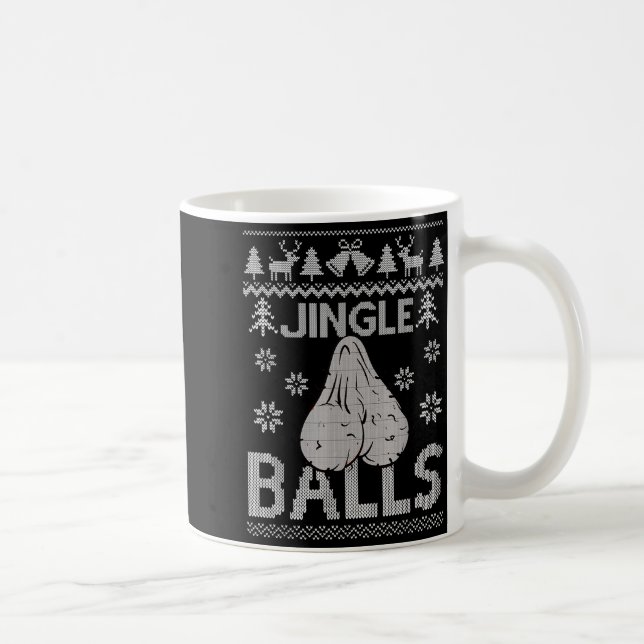 Mens Jingle Adult 18+ Ugly Christmas Sweater  Coffee Mug (Right)