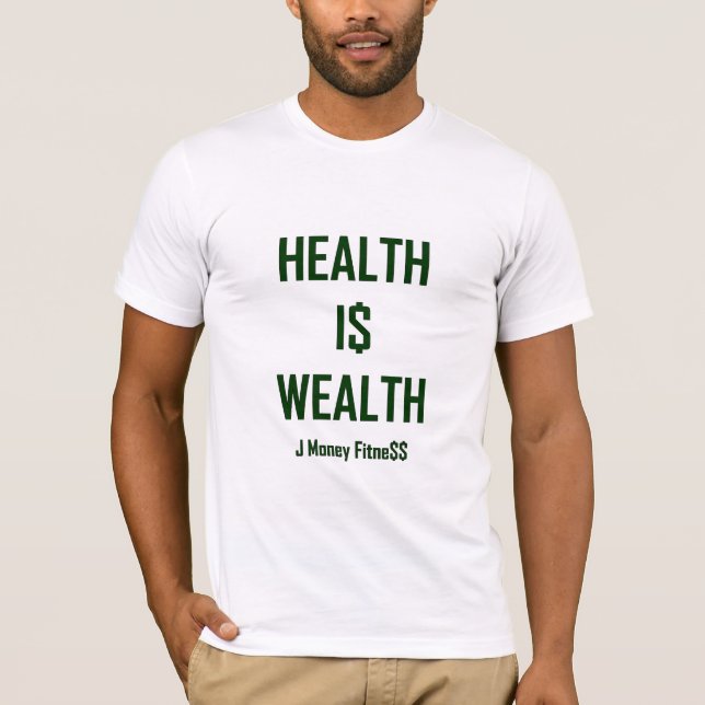 Men's JMF Health Is Wealth AA T-Shirt (Front)