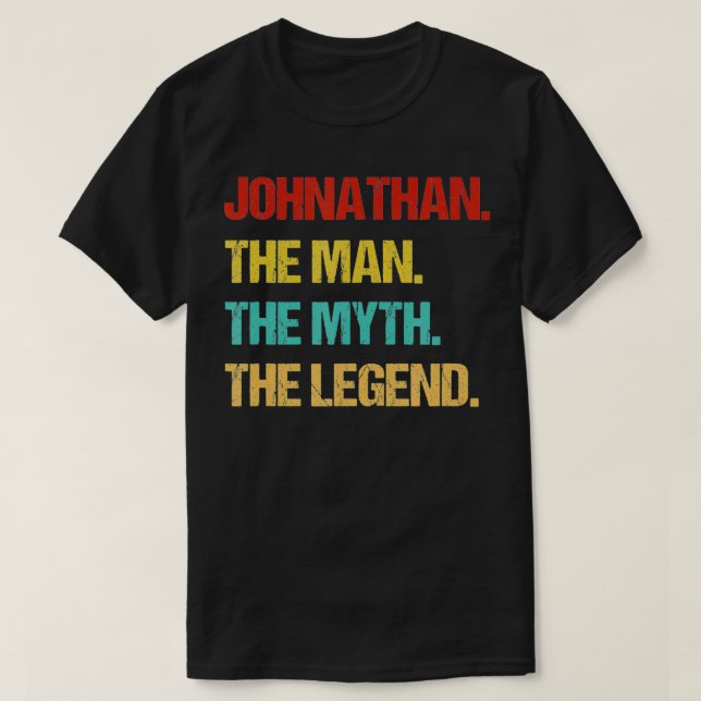 Mens Johnathan The Man The Myth The Legend  T-Shirt (Design Front)
