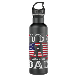Mens Judo martial arts judoka fighter DAD vintage  710 Ml Water Bottle