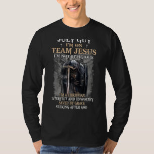 Mens July Guy Team Jesus Religious Cross Christian T-Shirt