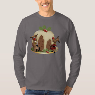 Men's Jumper Christmas Pudding And Reindeeer T-Shirt