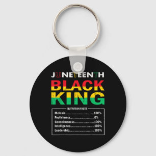 Mens Juneteenth Black African King Nutritional Fac Key Ring