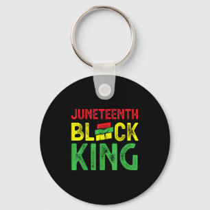 Mens juneteenth black king emancipation day key ring