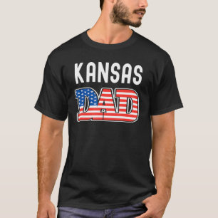 Mens Kansas Dad USA States Mens Kansas State Flag T-Shirt