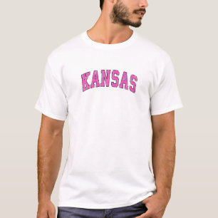 Mens Kansas Ks Vintage Sports Design Pink Design T-Shirt