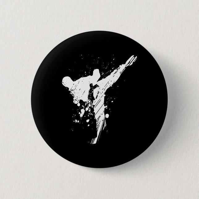 Mens Karate Shirt  6 Cm Round Badge (Front)