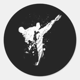 Mens Karate Shirt Classic Round Sticker