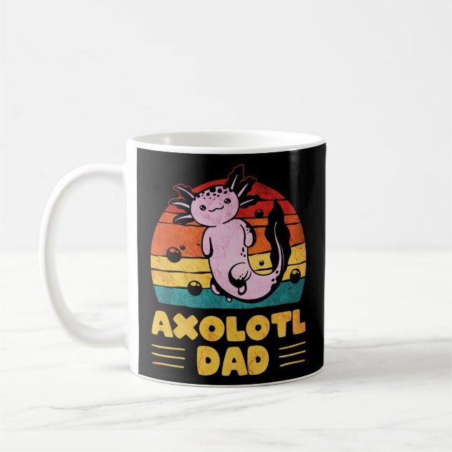 Mens Kawaii Axolotl Dad Retro Vintage  Coffee Mug (Left)