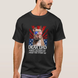 Mens Kids Cute Dog Dad Dear Dad Father's Day Paren T-Shirt