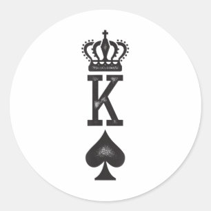 Mens King Couples Tattoo - Valentines Day_1  Classic Round Sticker