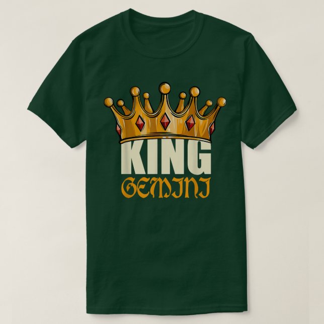 Mens King Gemini Zodiac Birthday Horoscope Astrolo T-Shirt (Design Front)