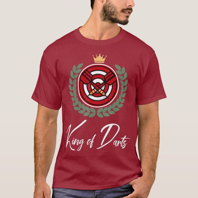 Mens King of Darts - 180 Bullseye Best Dart T-Shirt (Front)