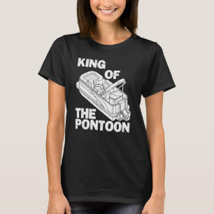 Mens King Of The Pontoon Vintage Boat Captain Pont T-Shirt