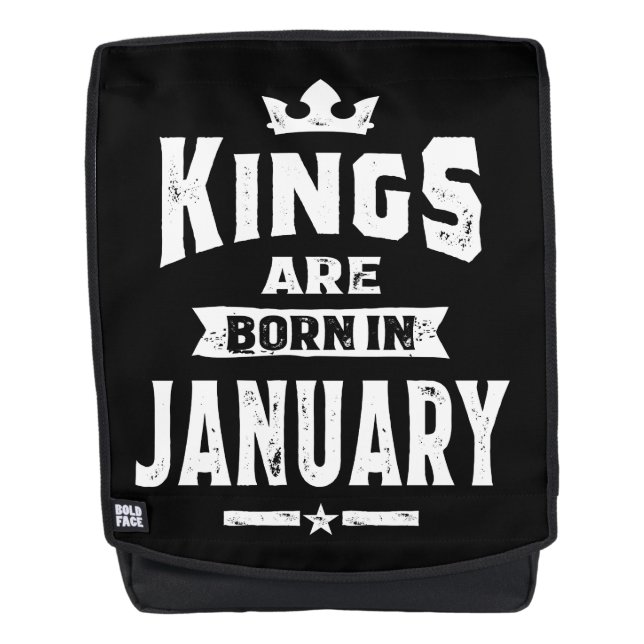 Mens Kings Are Born In January Birthday Gifts Backpack (Front)
