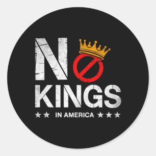 Mens Kings In Aamerica Patriotic Pro-Democracy Classic Round Sticker