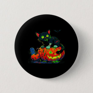Mens Kitty Halloween Pumpkin Black Cat Performance 6 Cm Round Badge